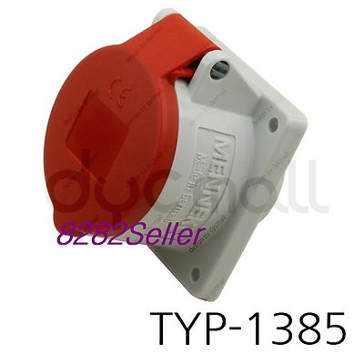 MENNEKES TYP 1385 NO.1385 [IP44 400V 16A 3P+N+E] Panel mounted receptacle socket