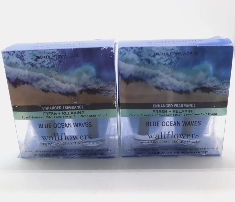 Refil Bath & Body Works Blue Ocean Waves Wallflowers 0,8 oz pacote com 4 - Danificado - Imagem 2 de 4