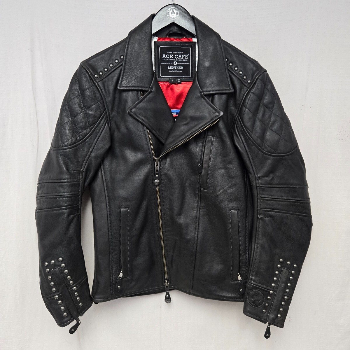 Ace Cafe London Ton Up Vintage Leather Jacket Medium M *CLOSEOUT