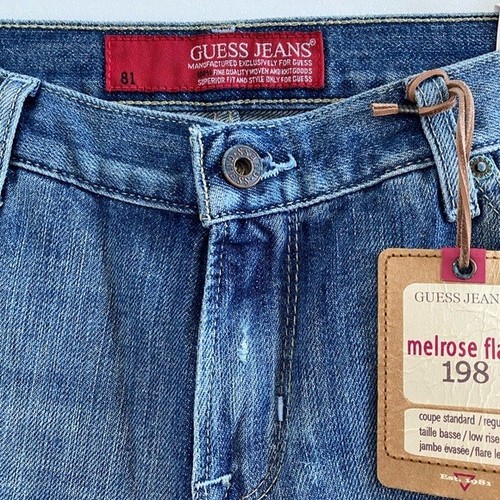 Guess Vintage Melrose Flare Regent Dazzel Vintage Wash Jeans Size 31 NEW - Picture 3 of 11