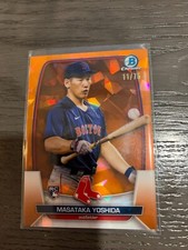 2023 Bowman Chrome Sapphire Masataka Yoshida RC #75 Orange Image Variation #/75