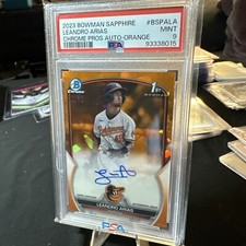 2023 Bowman Chrome Sapphire Leandro Arias Orang 1st Auto #/25 PSA 9 🔥🔥🔥 B30