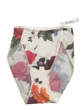New SOMA VANISHING EDGE HI-LEG PANTY Microfiber Twilight Garden Ivory Floral S