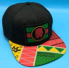 MARVEL BLACK PANTHER WAKANDA black adjustable hat cap Youth or Small Adult size