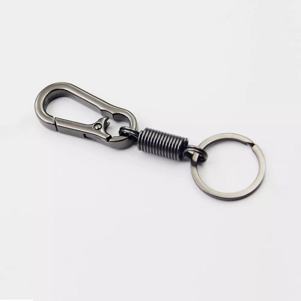 Advantus 75555 Black Aluminum Split Key Ring Carabiner Key Chain - 10/Pack