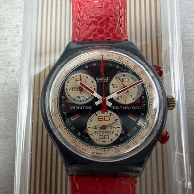 Swatch Chrono RALLYE Watch Men 37mm Blue Dial Blue Tone Date Round New Battery