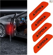 4PCS Car Door Open Warning Reflective Stickers, Night Visibility Anti- RED