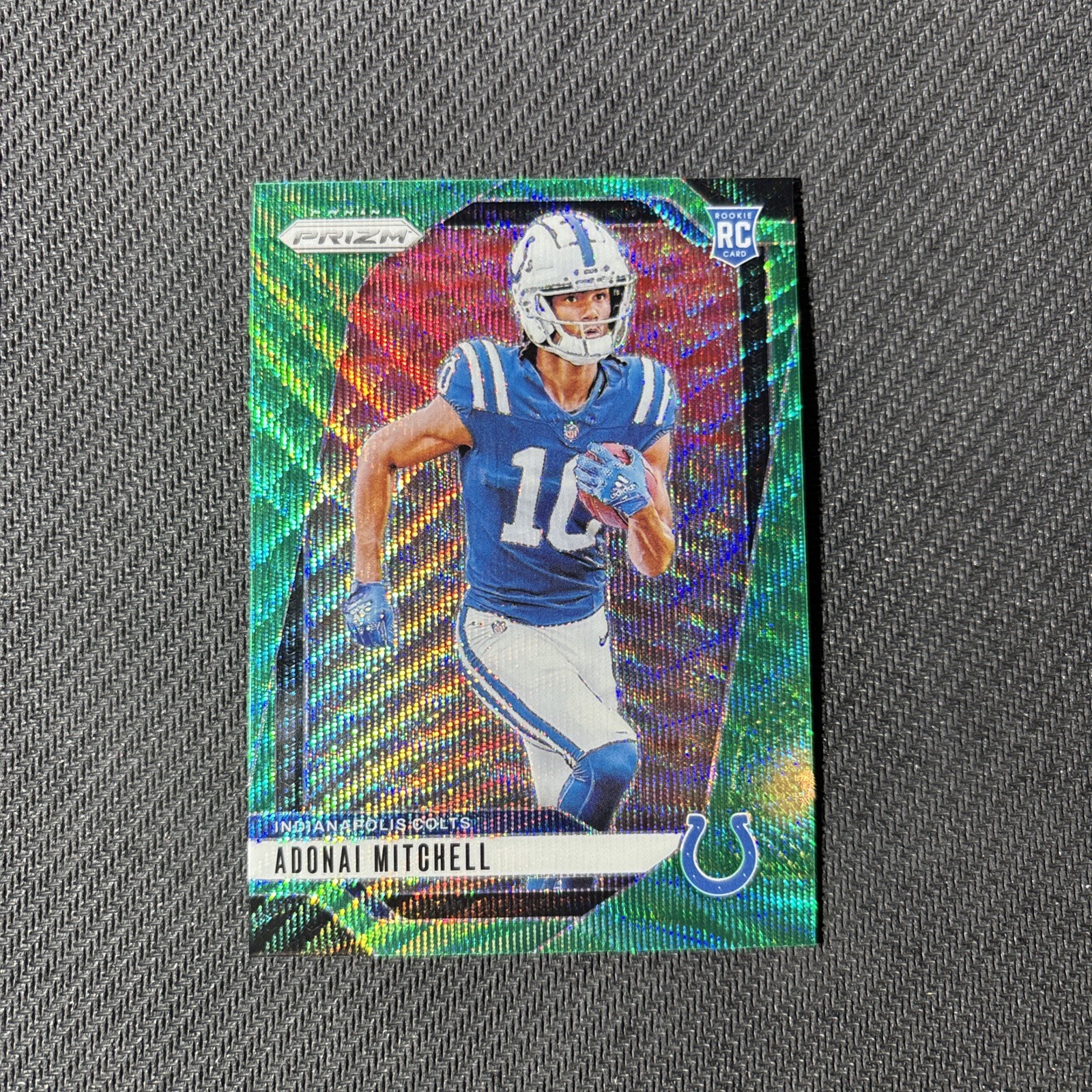 2024 Panini Prizm - Rookies Green Wave Prizm #303 Adonai Mitchell (RC)