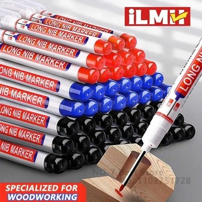 LMH Deep Hole Long Nib Marker Pen Waterproof Woodworking Metal Marking 1-40PCS 