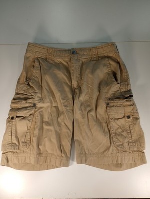 Ascend Men s Khaki Hiking Outdoor Casual Shorts Size 34 Button Zip Pockets