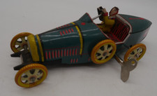 Blechspielzeug Rennauto Bugatti I- 970 mit Fahrer - Schlüsselaufzug