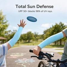 Cooling Arm Sleeves for Kids - UPF 50+ UV Sun Protection for Outdoor Play
