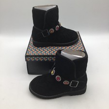 Kurt Geiger London Black Suede Gem Embellished Mini Orson Booties Girls 1M New