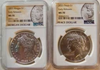 2023 P Morgan & Peace Silver Dollar $1 NGC MS70 Early Releases 2pc. OGP