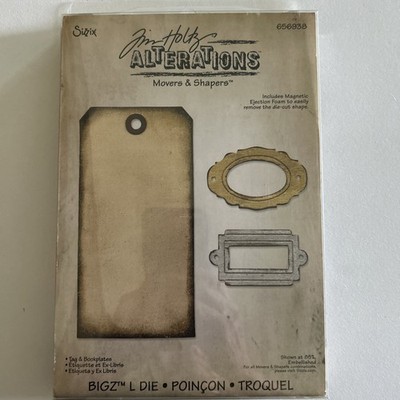 TIM HOLTZ Alterations Sizzix BIGZ L Die TAG & BOOKPLATES 656938 Junk Journal