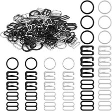 120Pcs Bra Strap Hooks, 3 Designs Bra Strap Slider Metal Bra Adjusters for Strap