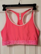  Sports Bra, Under Armour, Pink And White Size XL