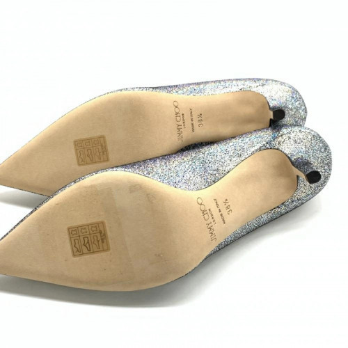 JIMMY CHOO LOVE85 Glitter Pointed-Toe Pumps SLV with Box JIMMY CHOO LOVE85 Glitter Pointed-Toe Pumps SLV with Box