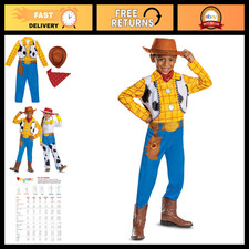 Toy Story Woody Costume for Kids - XS 3T-4T Halloween Dress Up Outfit
