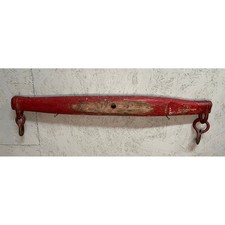 Primitive Weathered Red Wood Single-tree Yoke Harness Hand Forged Iron Hooks