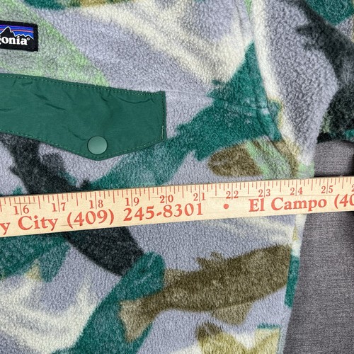 Patagonia Men’s Large Synchilla Fleece Pullover Trout Fish Print Snap-T - Bild 14 von 23