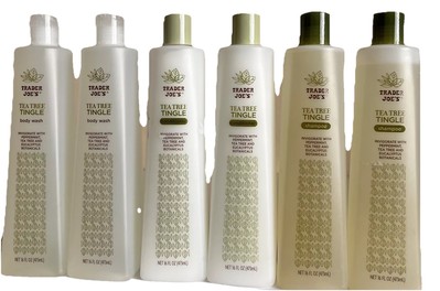 6 Trader Joe's Tea Tree Tingle (2) Shampoo (2) Conditioner & (2) Body Wash 16 oz