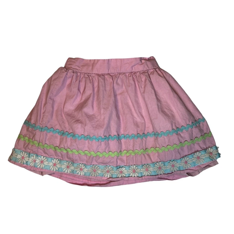 Falda Hartstrings Niñas Pequeñas Popelina Talla 5 Rosa Borde Flor Informal 100% Algodón Foto 4 de 4