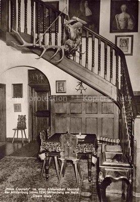 MILTENBERG Main Haus-Conrady Mildenburg Marstall Diele Treppe Gemaelde Hirschgew