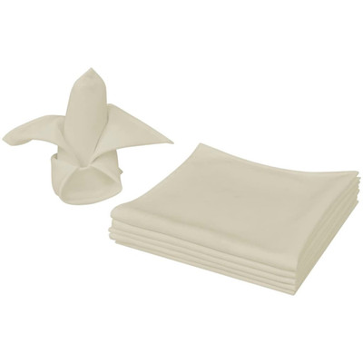 Dinner Servietten creme 50x50cm Polyester 180 g/m² gesäumt 10er Pack elegante Tischplatte
