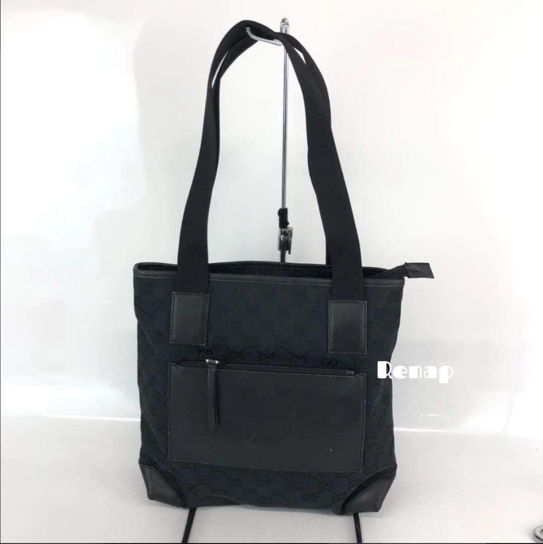 Sac à main fourre tout Gucci GG toile noir
