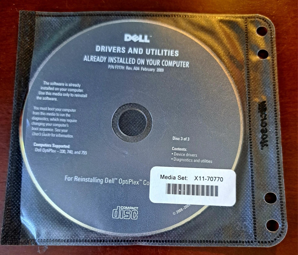 Dell Drivers & Utilities Dell Optiplex Discs 2 & 3 & Applications MISSING 1 DISC - Image 4 of 4