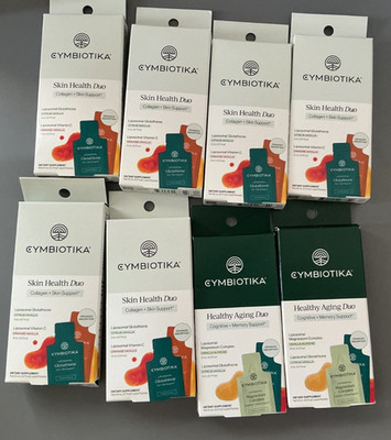 Lot of 8 Cymbiotika Skin Health Duo (Collagen + Skin Support) & Healthy Aging