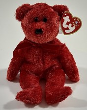 TY Beanie Babies Sizzle the Red Bear 2001 Retired August 25 Birthday