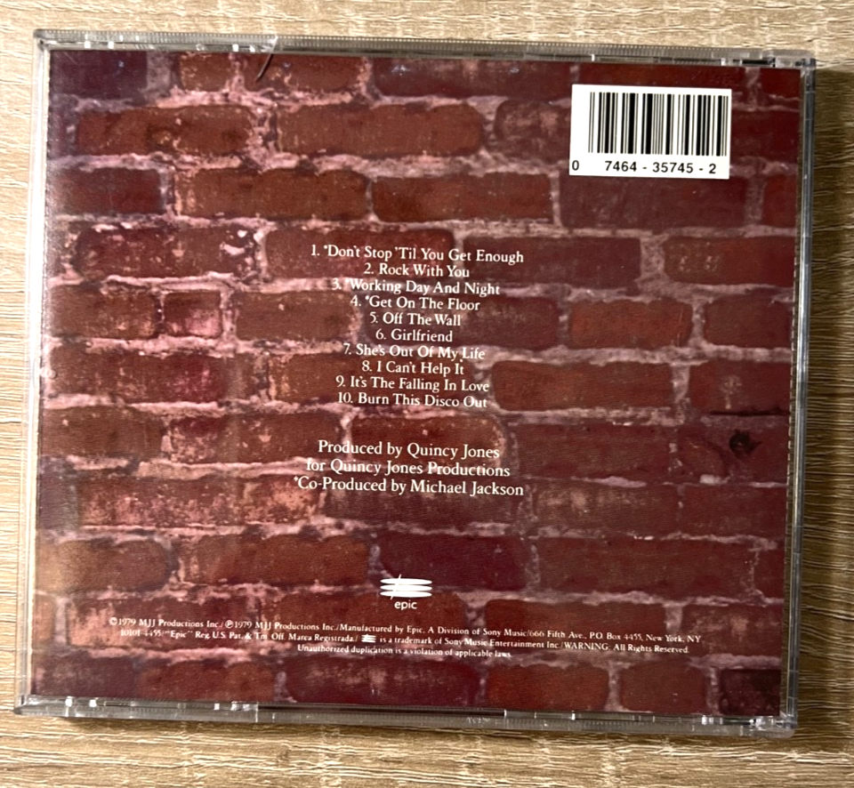 Michael Jackson Off the Wall CD 1979 R&B Soul Pop Epic Records