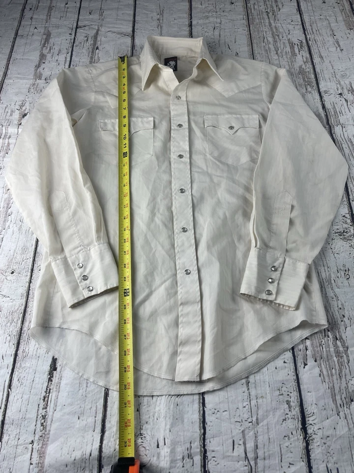 Camisa a Presión Karman Perla De Colección Hombres M L? Vaquero Western manga larga a rayas blancas Foto 4 de 4