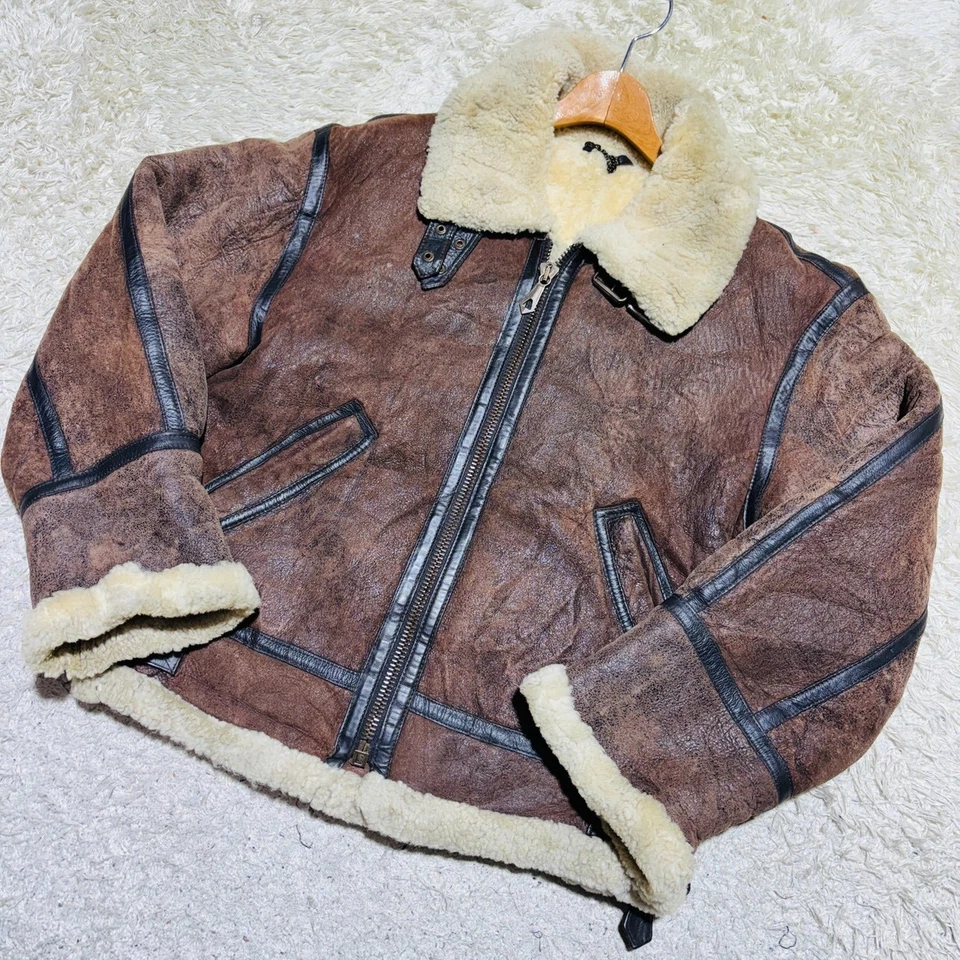 CHEVIGNON B-3 Flight Jacket size S Sheepskin Mouton Boa Lambskin Leather Japan - Image 3 of 4