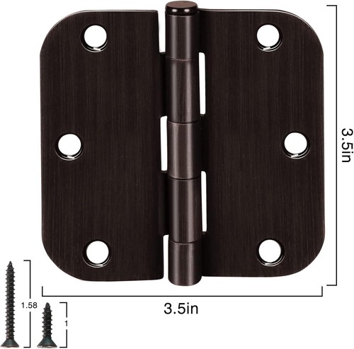 Versatile 3.5" Oil Rubbed Bronze Hinges - Perfect for All Doors & Applications - Picture 7 of 8