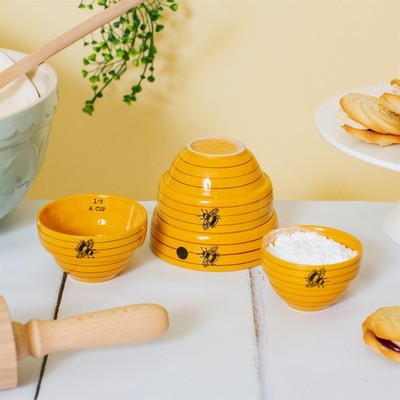 Sass & Belle Bienenstock Messschalen Keramik Tassen Honig Motiv Geschenke Küche