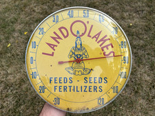 Original Land O' Lakes 12" Dial Thermometer Sign Glass Cover
