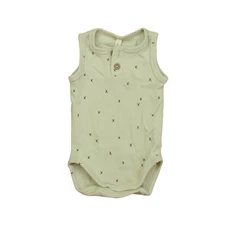 Quincy Mae Sleeveless Henley Bodysuit Criss Cross One-Piece Baby 0-3M