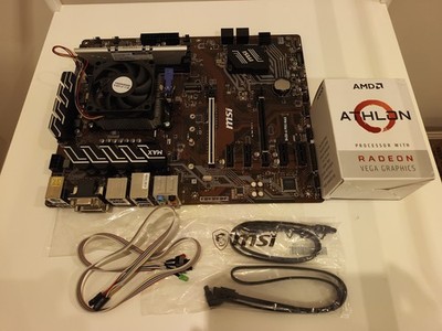 MSI B450M-A PRO MAX AMD ATX Motherboard with Athlon 200GE 3.2GHz 8Gb RAM Cooler