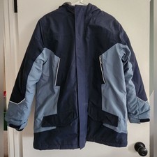 Lands End Kids Squall Winter Jacket Blue Waterproof Hooded Size XL 18-20