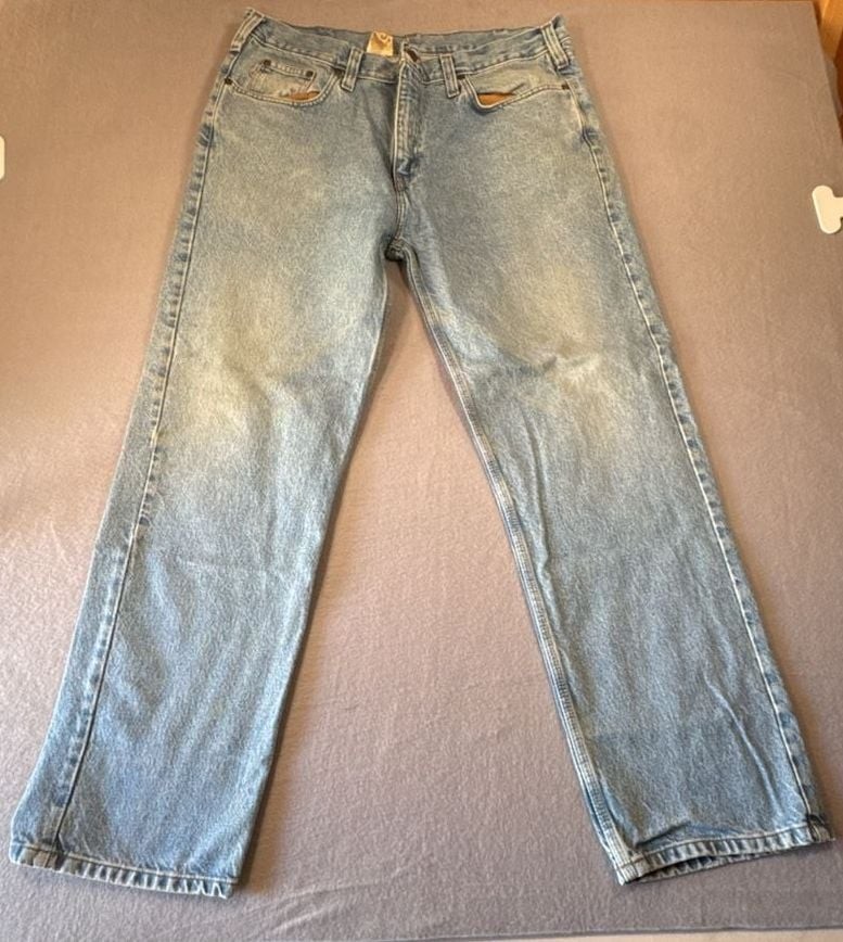 Carhartt B460 LVB Relaxed Fit Light Wash Denim Jeans 38x32