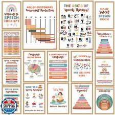 16 Speech Therapy Posters for Therapy Room Size A4 8.3x11.7 inches Speech T