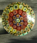 Vintage Murano Art Glass Concentric Millefiori Paperweight Frit Ground As Is