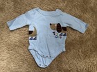 Light Blue Dog Print Long Sleeve Bodysuit — photo 1