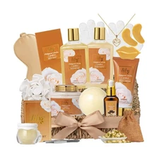 Christmas Gifts for Women - 18Pcs Vanilla Bath and Body Gift Basket Set for W...