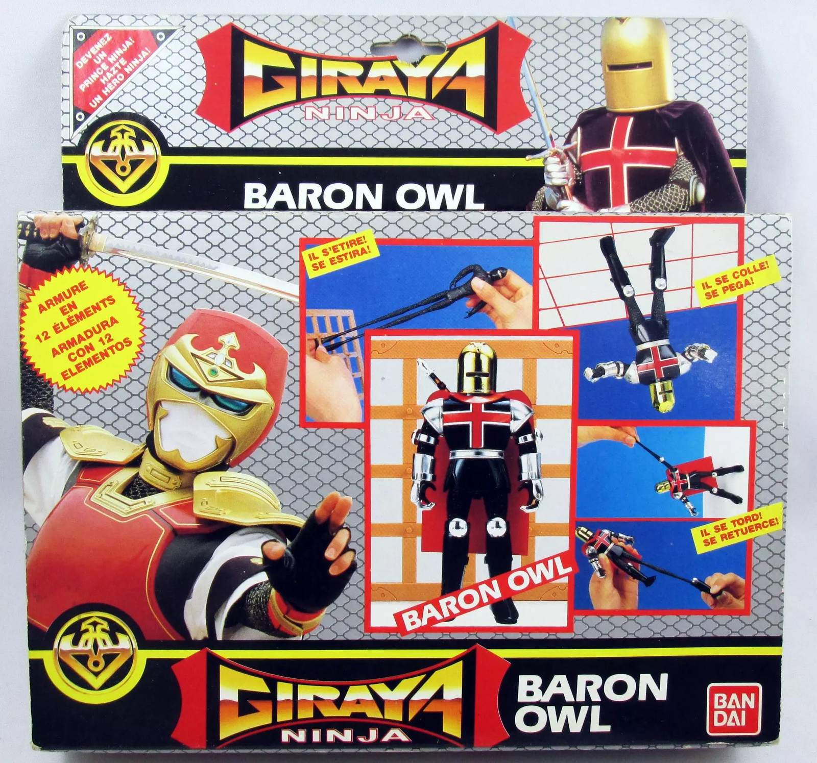 Giraya Ninja figurine Baron Owl Bandai France jouet vintage 1988 MIB