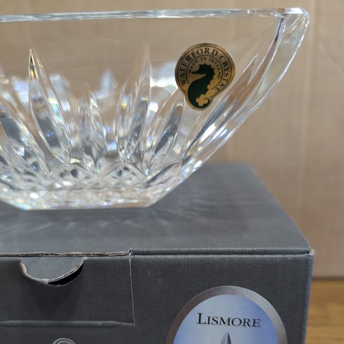 Vintage Waterford Crystal Lismore 6" Square Seahorse Bowl New in Box - Picture 5 of 15
