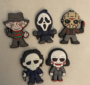 Lot of 5 Horror Movie Villain Scream Shoe Charms/Crafts/Keychain Bag/Scrapbook